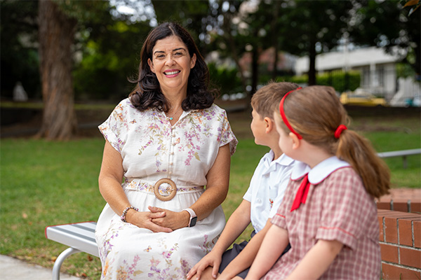 Principal and 2 students